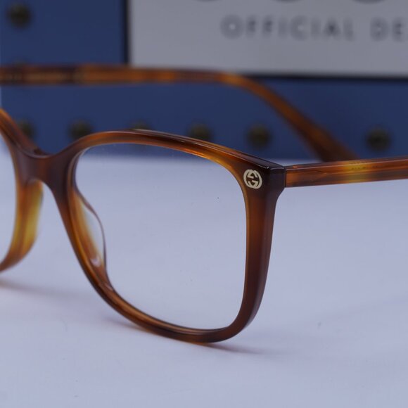 Gucci GG0026O 006 Cat Eye Eyeglasses - Light Havana 53mm - Picture 7 of 10